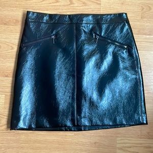 Black tape shiny faux leather/vinyl mini